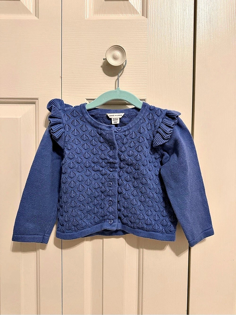 Janie and Jack Pointelle Ruffle Cardigan